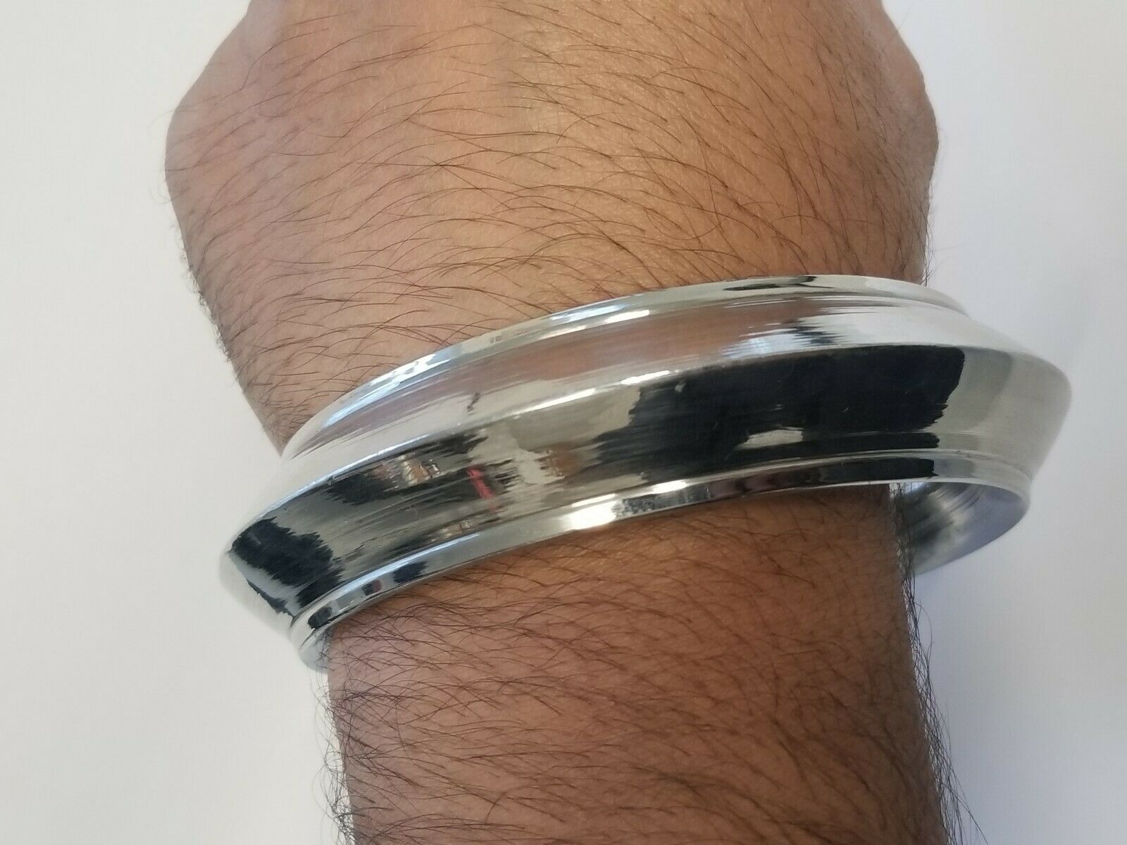 Stainless steel smooth punjabi sikh singh kaur khalsa kara kada bracelet  gift v3