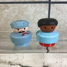VTG Fisher Price Chunky Little People Lot Train Conductor African American Boy - $9.89