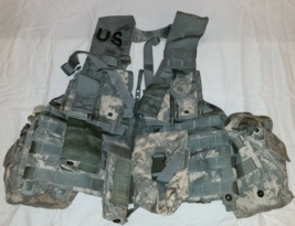 MOLLE II ACU FLC TACTICAL FIGHTING LOAD CARRIER VEST CHEST RIG &amp; 20 POUC... - $52.64