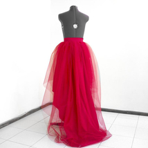 Black High Low Tulle Skirt Tiered Tulle Maxi Skirt Plus Size Tiered Tulle Skirt image 3