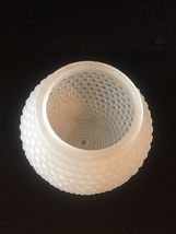 Vintage Art Deco frosted glass hobnail ceiling bulb fixture cover image 4