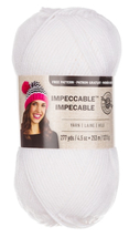 Loops & Threads Impeccable Yarn, Solid, Medium 4, White, 4.5 Oz Skein - $7.95