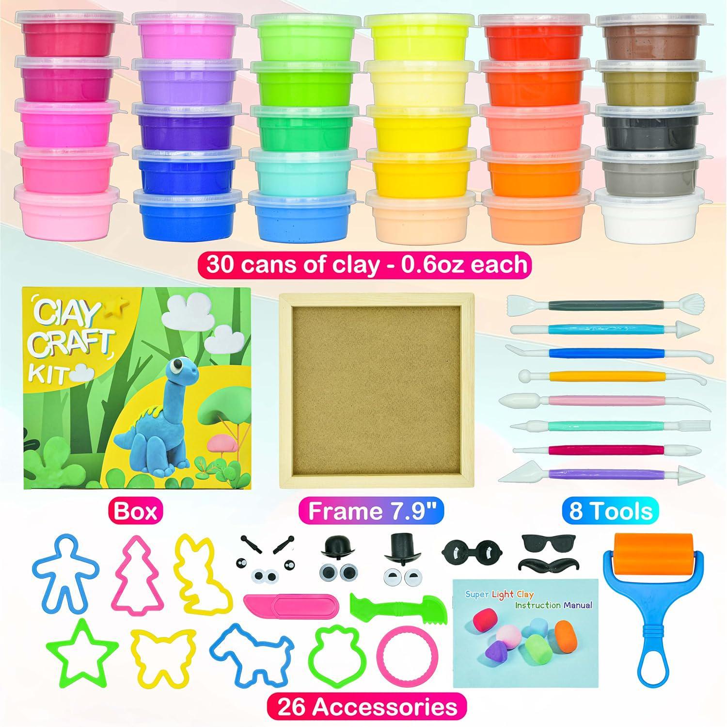  Air Dry Clay, 36 Colors Modeling Clay Kit with 3