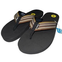 Sanuk Flip Flops Mens Brown Woven Textured Comfort Sandal Slipper