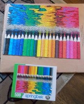 Springbok Pencil Pushers 500 pc Jigsaw Puzzle Colors of the Rainbow - $10.00