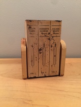 Vintage 40s metal fold-out recipe box, RARE, looks like 3 books on a shelf