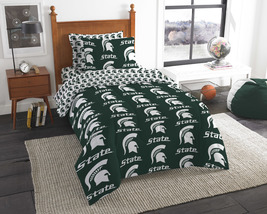 Michigan State Spartans Twin Bed in a Bag Comforter Set 5 Piece Official NCAA - $67.28