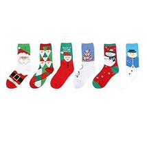 5 Pack Men's Socks Christmas Sock Cotton Socks Crew Socks Calf Socks Fall/Winter