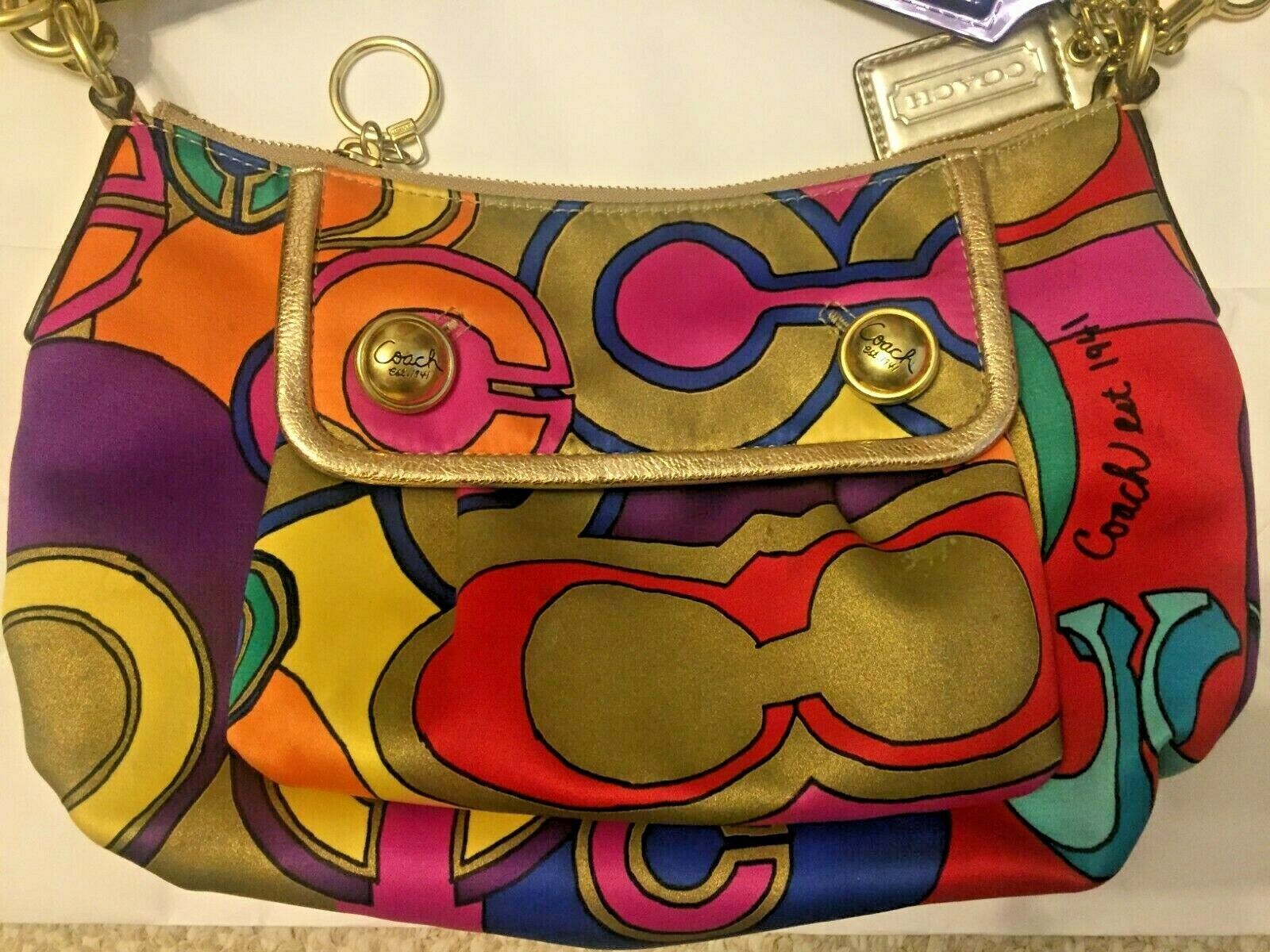 Coach Multi Color Poppy Pop C Shoulder or Crossbody Bag.(EXCELLENT  Condition)