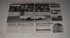 1960 Firestone Tires Ad - Joe Weatherly, Jack Smith, Jim Rathmann, Bobby Unser - $14.99