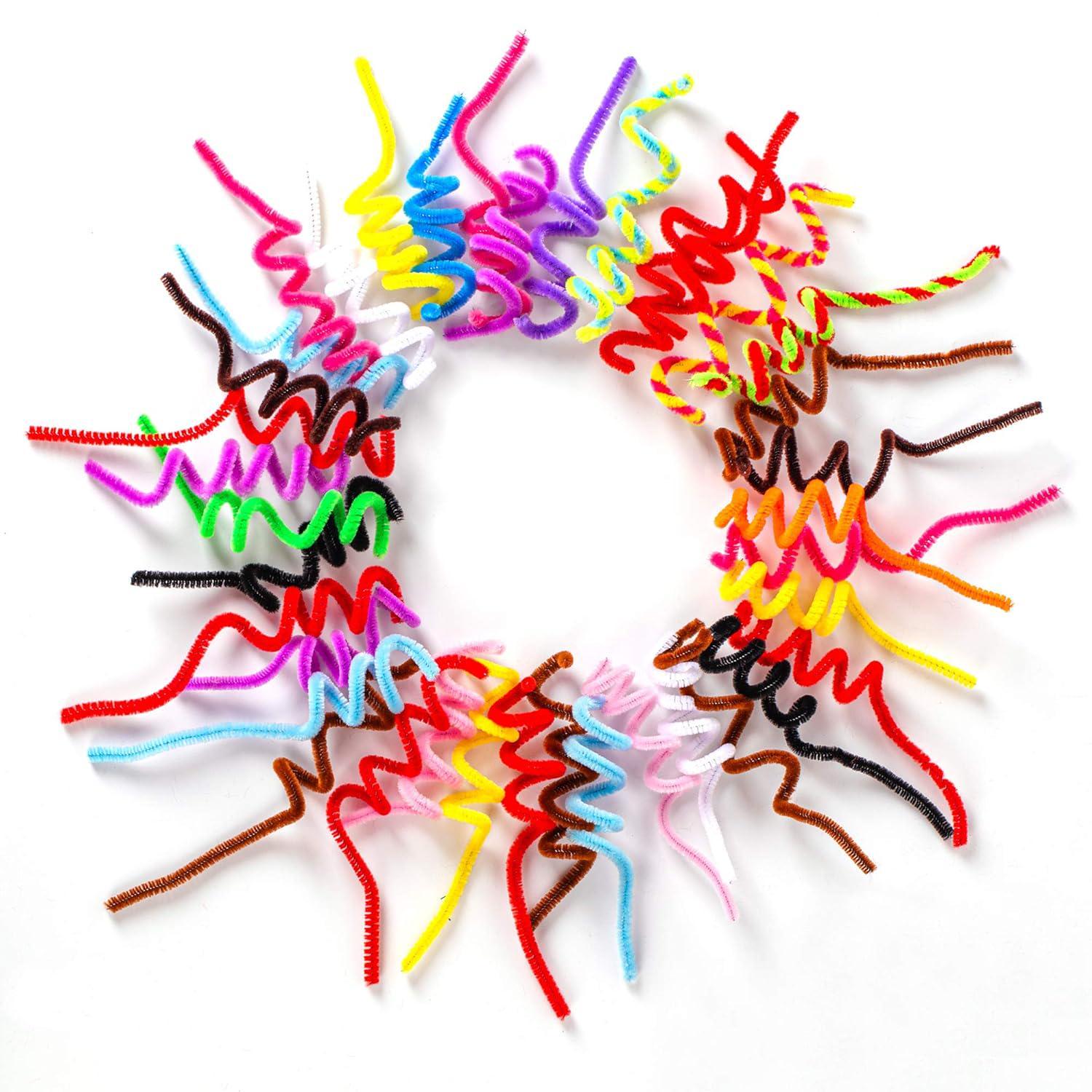 Craft County Bulk Packs Chenille Stems | 300-350 Pieces | Bendy Pipe Cleaner Craft Kits, Blue