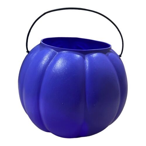 Vintage Halloween General Foam Plastic Purple Pumpkin Candy Pail Bucket