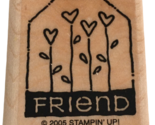 Stampin Up Rubber Stamp Friend Heart Flowers Gift Tag Friendship Card Ma... - $3.99