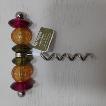 Pier One Corkscrew, Multicolored Acrylic Handle, Made in India, New - $7.29