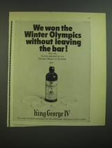 1968 King George IV Scotch Ad - We won Winter Olympics without leaving Bar - $14.99