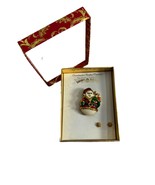 Vintage Christopher Radko Shiny Brite Christmas Snowman Pin Brooch Earrings Set - $24.75