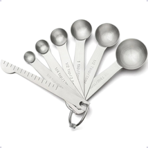 Mainstays 4-Pieces STAINLESS STEEL MEASURING SPOON SET 1/4, 1/2, 1-Tsp  1-Tbsp mL