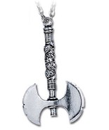 SteamPunk Victorian Alchemy Gothic Double Axe Pendant Necklace, NEW UNUSED - $19.26