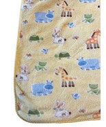 Circo Yellow Jungle Zoo Safari Animal Plush Blanket Giraffe Hippo Frog Rabbit - $39.59
