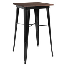 23.5SQ Black Metal Bar Table CH-31330-40M1-BK-GG - $170.95
