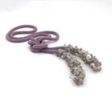  Beads crochet rope jewelry necklace -lariat  purple with labradorite - $30.00