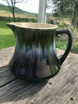 Vintage Large Green & Dark Blue Glazed Craftsman Style Pottery Pitcher – AS-IS – - $14.89