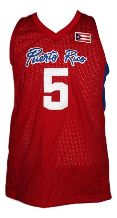 J.j. barea  5 puerto rico custom basketball jersey red   1