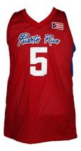 J. J. Barea #5 Puerto Rico Custom Basketball Jersey New Sewn Red Any Size image 1