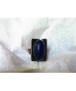 Vintage Signed Danish FROM Sterling Silver Ring with Lapis Lazuli Size 6 - $225.00