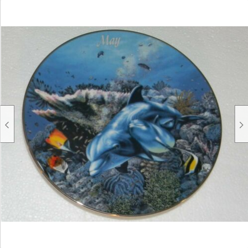 A Year in Paradise May Calendar Plate with Dolphins - $30.00