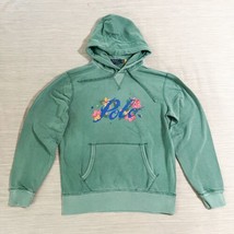 Polo Ralph Lauren Teal Painted Floral Script Logo Hoodie Sweatshirt Sz 2XL Nwt - $105.46