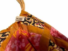 Vintage NEW Large Handmade Vegan Bag Tote Pink Red 100% Cotton 24x17" Thailand image 8