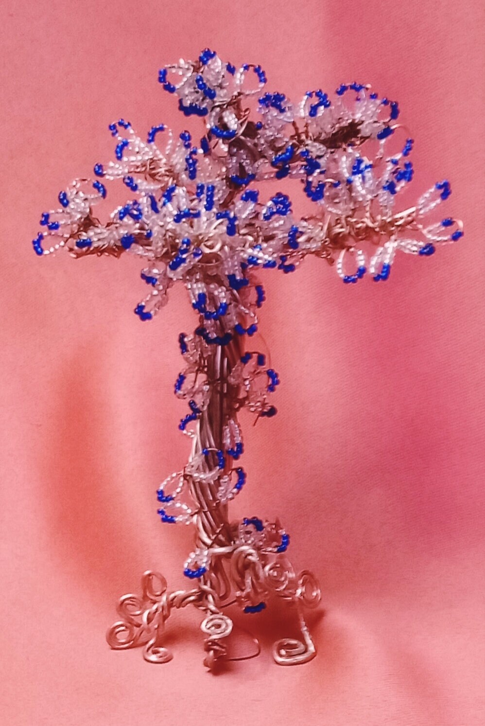 Miniature fancy jungle treewire tree, art sculpture, copper wire tree