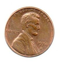 1974 D Lincoln Wheat Cent - Circulated - Moderate Wear About XF - $8.99