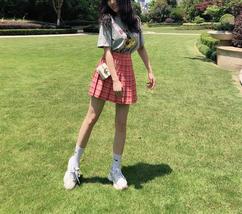 Women Girl Blue Plaid Pleated Skirt Plus Size Pleated Tennis Skirt Plus Size image 11