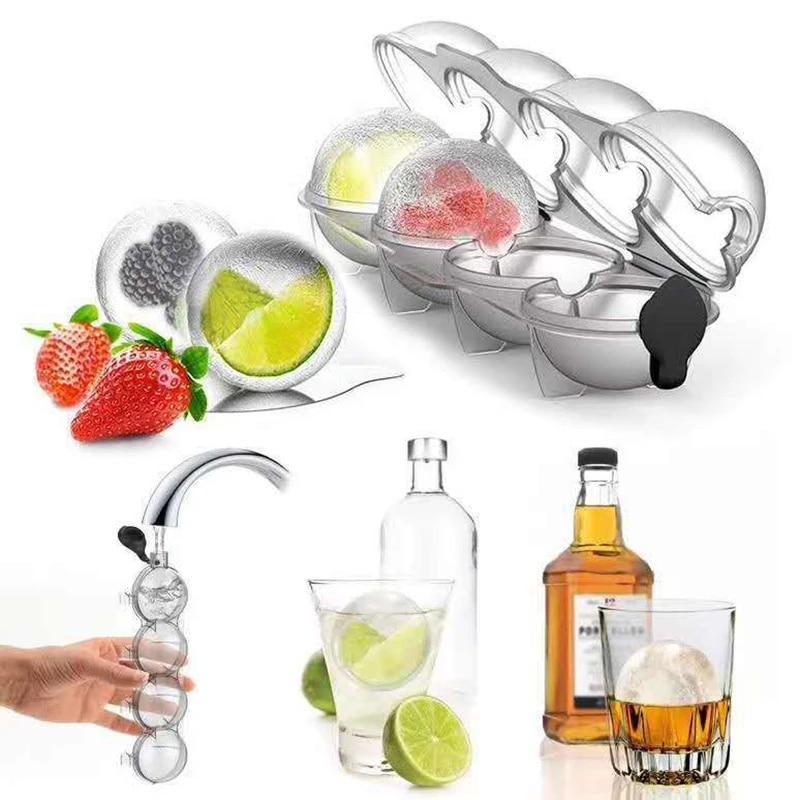 Round Ice Cube Makers Whiskey Ice Hockey Mold Spherical Frozen Jelly DIY  Moulds Ice Ball Box Ice Cream Maker Kitchen Accessories