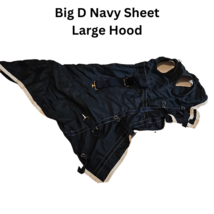Big D Horse Sheet Navy White or Cream Trim size 80 with Matching Hood USED image 6