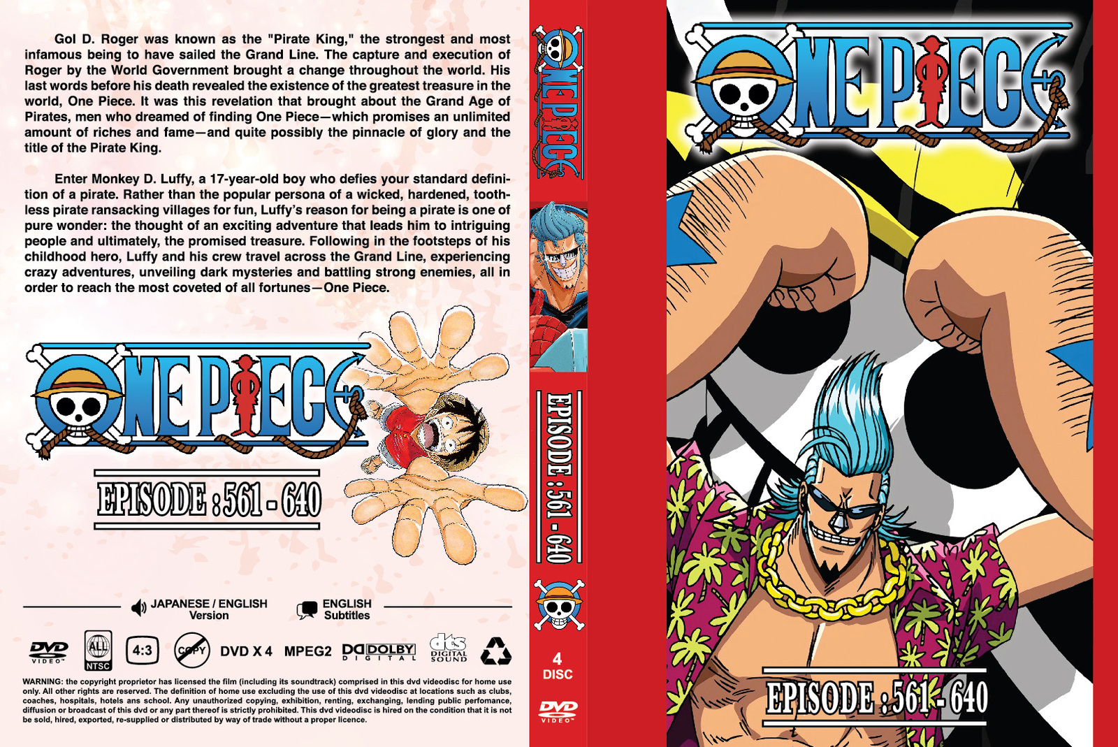 DVD One Piece Box 1 2 3 4 5 6 7 8 (Episode 1 - 620) English Dubbed