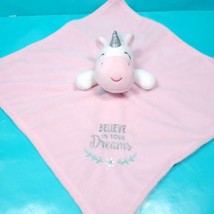 Baby Starters Unicorn Lovey Blanket Pink Rattle Believe in Your Dreams Plush 13" - $21.77