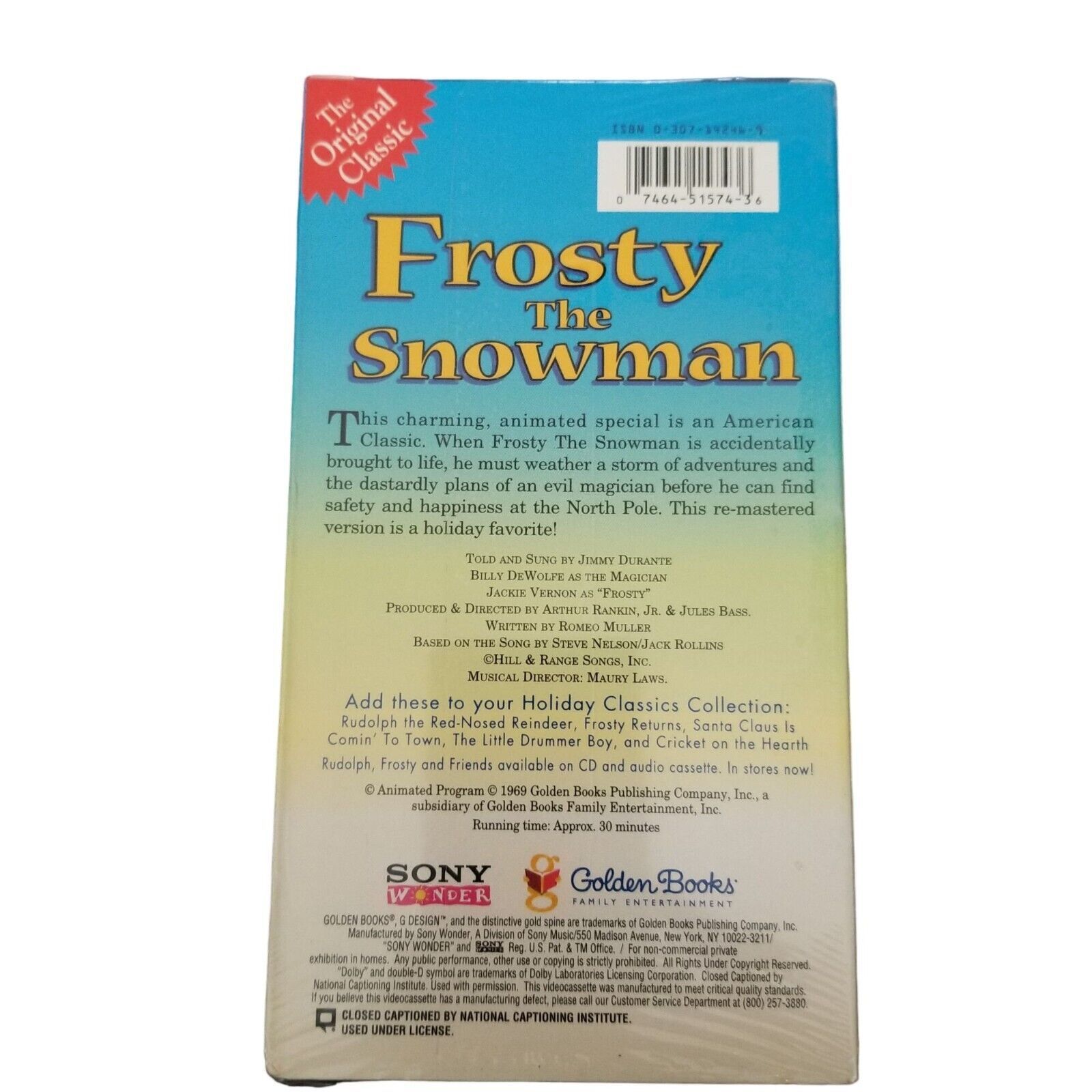 Frosty the Snowman VHS Video Tape Original Christmas Classics Rankin ...