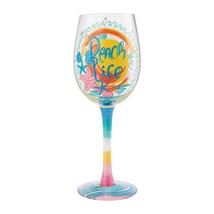 Lolita Beach Life "Designs by Lolita" Wine Glass 15 oz Gift Boxed Hand Painted image 1