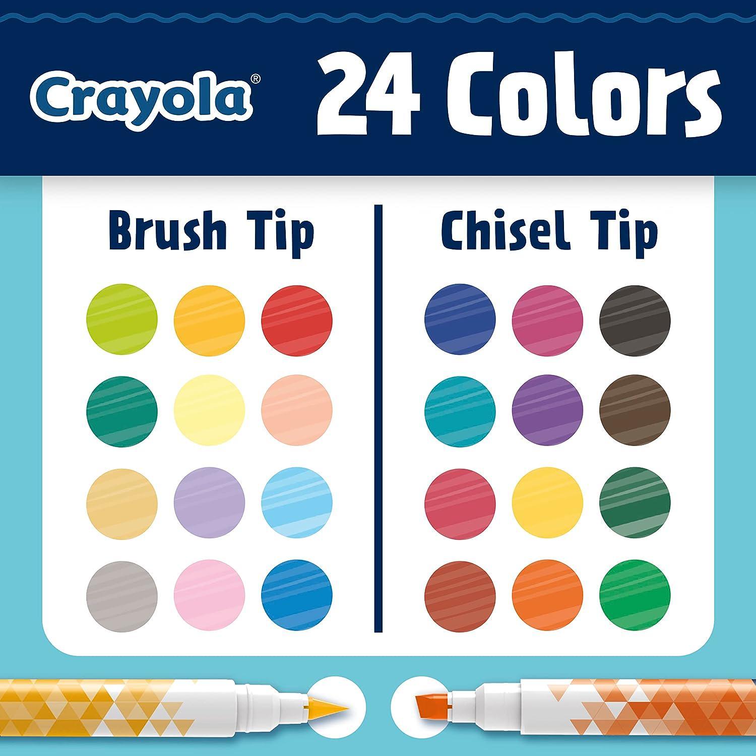 Crayola Brush & Detail Dual Tip Marker Set (32ct), Adult Coloring Markers, Gifts for Teens & Adults