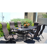 7 piece outdoor dining set cast aluminum patio furniture Venice 6 person... - $2,995.00