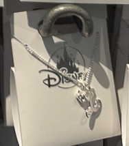 Disney Parks Mickey Mouse Faux Gem Letter L Silver Color Necklace NEW