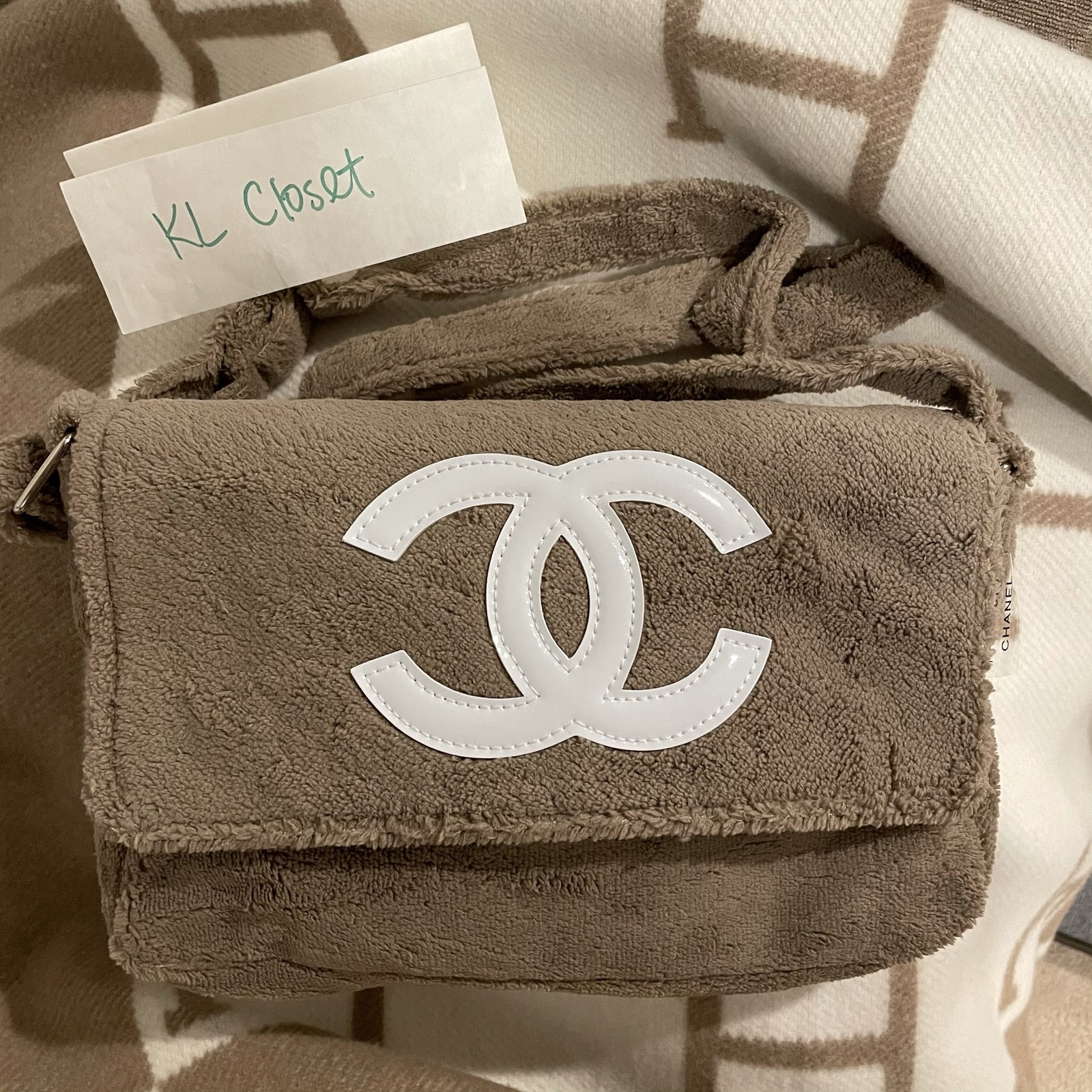 Chanel Chevron Blue Trendy CC flap bag GHW Cotton ref.384733 - Joli Closet