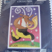 US Postage Stamp Reindeer with Horn Cross Stitch Kit USPS Christmas Needle Craft - $5.93