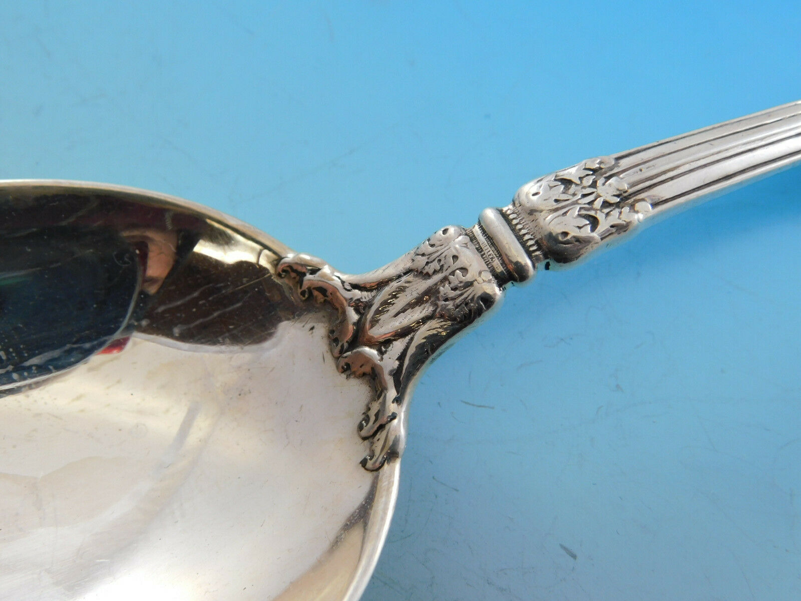 Whiting Sterling Vegetable Serving Spoon Louis XV