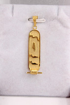 Egyptian 18K Gold Pendant Cartouche 2 Names in Hieroglyphics ( 3:11 Letters) - $520.49