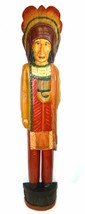 5 Foot Tall Giant Hand Carved Wooden Cigar Indian Statue Sculpture Carving Chief - $277.15