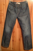 Levi's Boys 28 x 28 (16) 514 Slim Straight Red Tab Blue Denim Jeans Med Wash Zip - $10.89